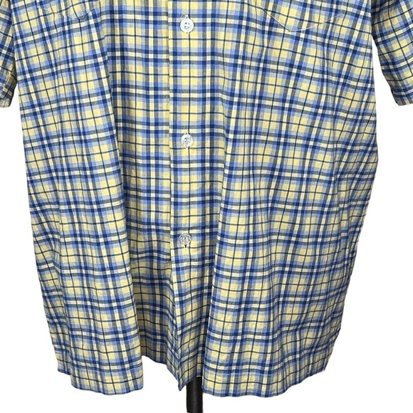 Pineapple Connection Men’s Blue & Yellow Plaid Button Down Shirt Oversized Large - Picture 2 of 14